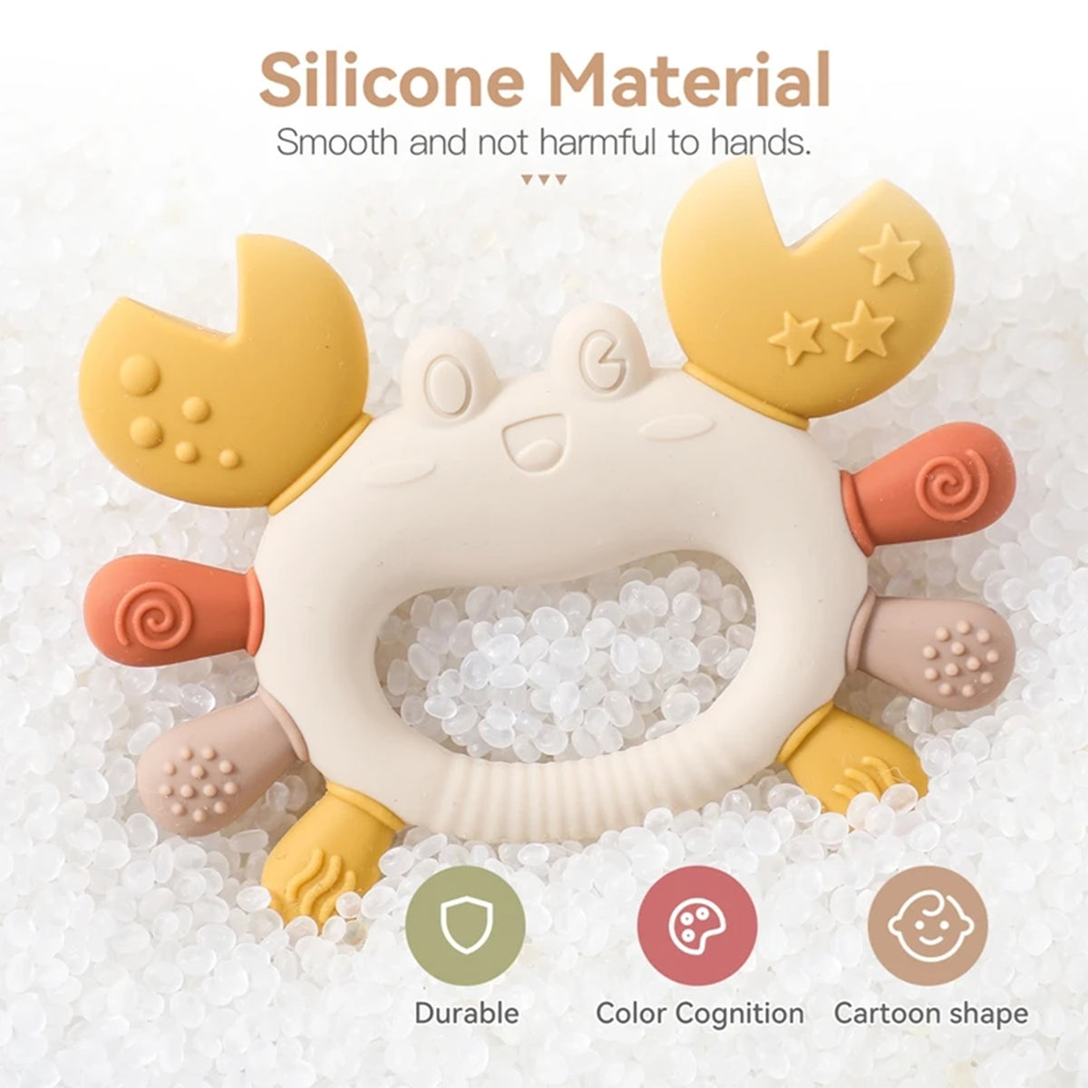 Jessruly® Pacifier Clip & Silicone Teething Ring Set