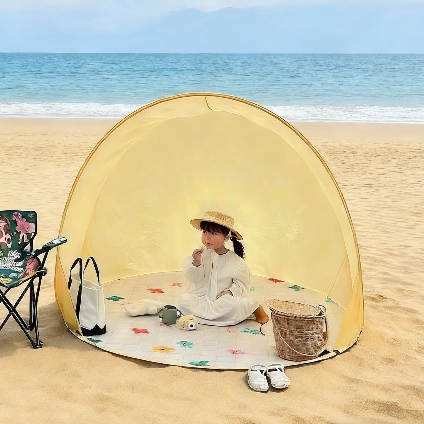 Tente de plage pop-up Jessruly® – Abri solaire pliable instantané pour les aventures en plein air, tente portable anti-UV pour la plage, le camping et la famille