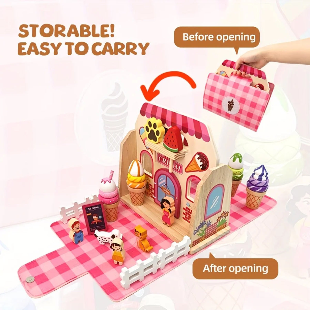 Jessruly® Wooden Shop Pretend Play Set