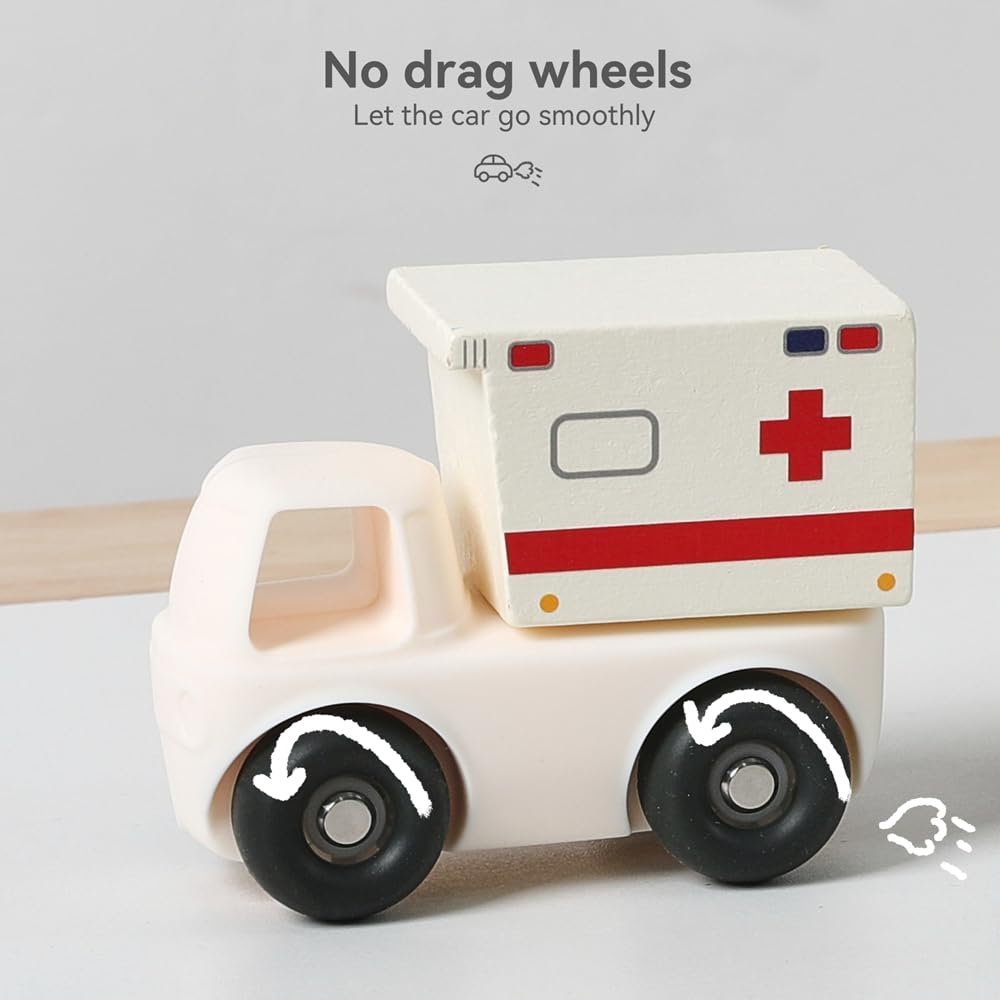 Jessruly® Wooden & Silicone Toy Cars Set