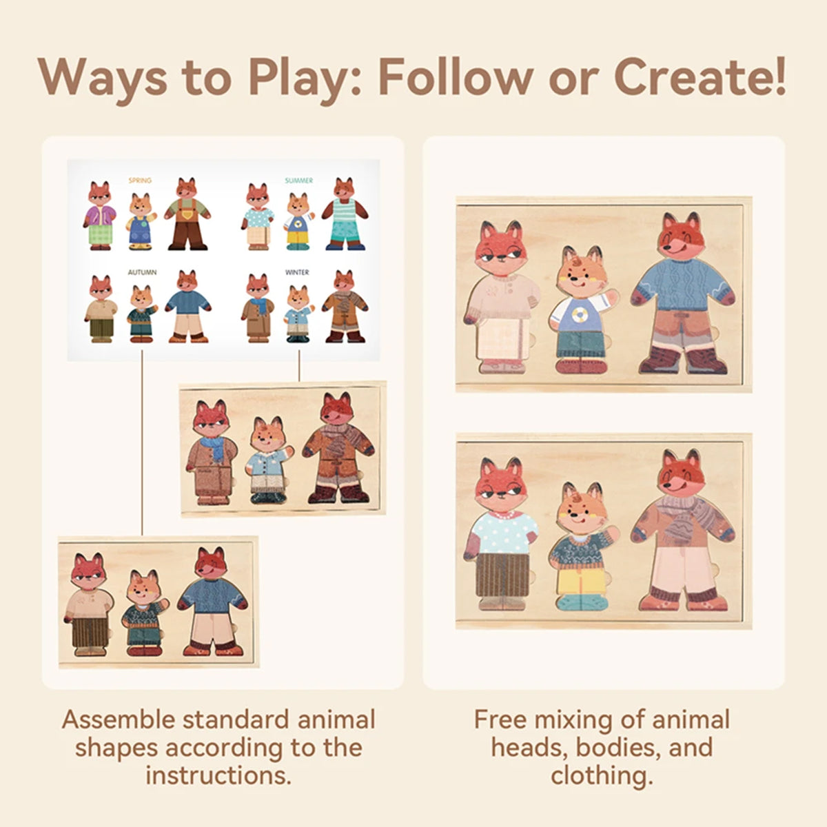 Jessruly® 3D Wooden Animal Jigsaw Puzzles