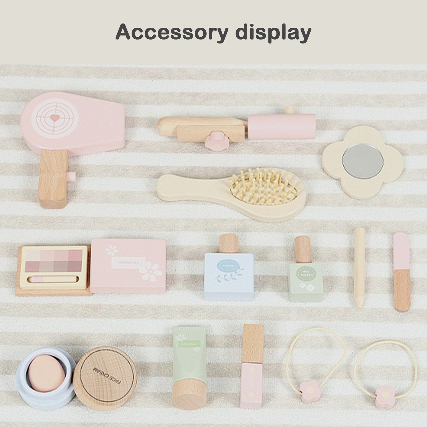 Jessruly® Wooden Makeup Play Set – Pretend Vanity Studio with Realistic Accessories, Creative Dress-Up Role-Play & Imaginative Pretend Play Kit