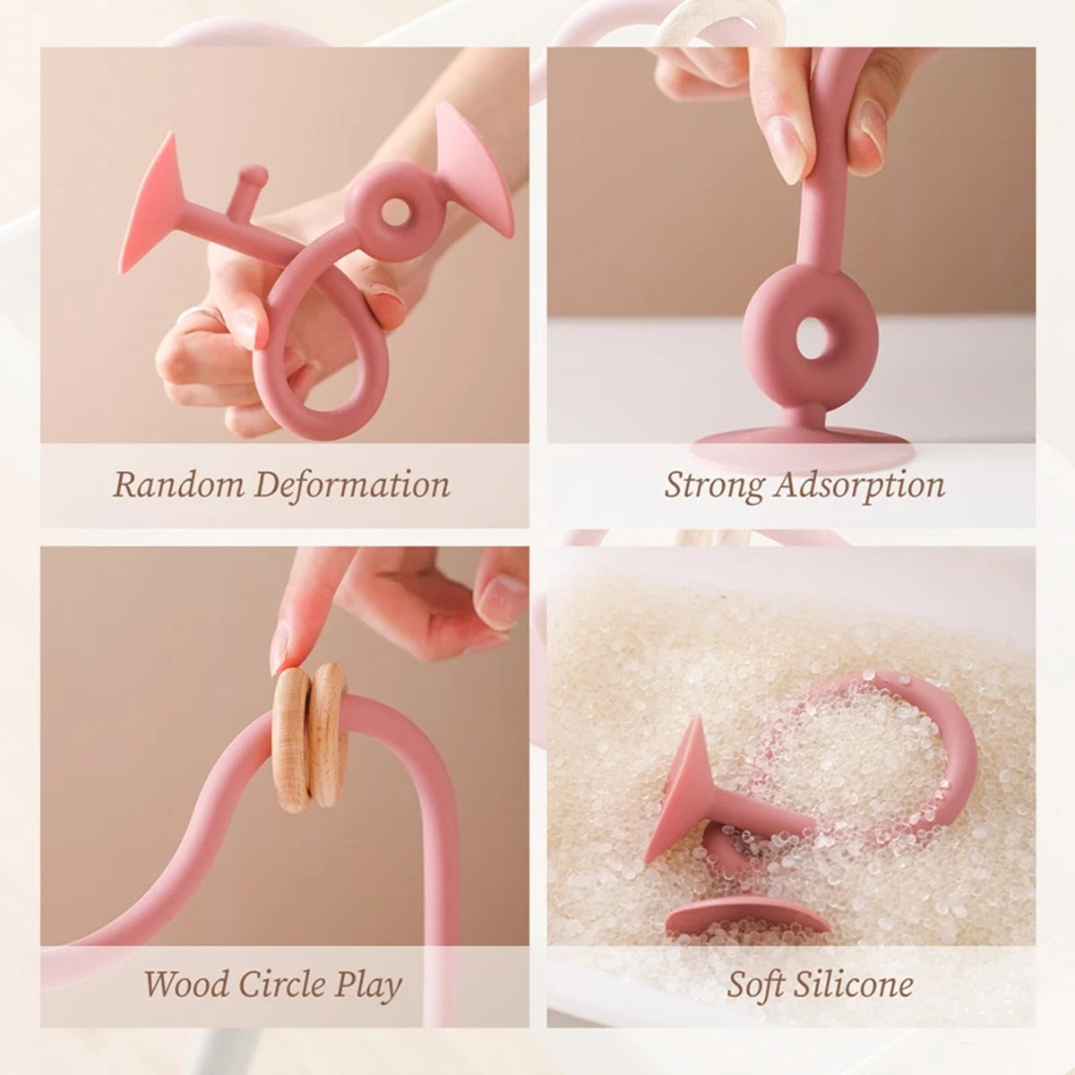 Jessruly® Silicone & Wood Teething Track Maze