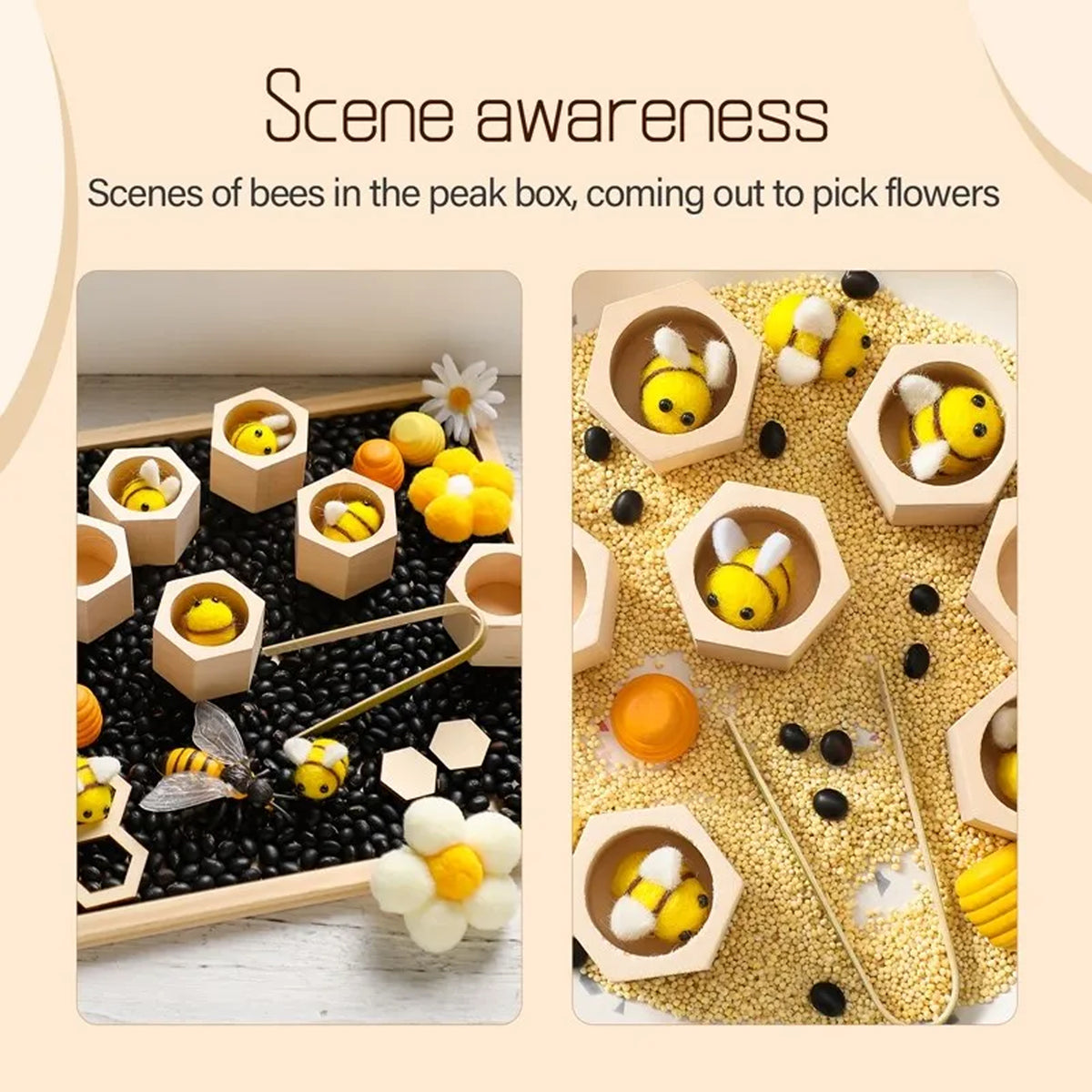 Jessruly® Wooden Bee Hive Game Sorting and Stacking