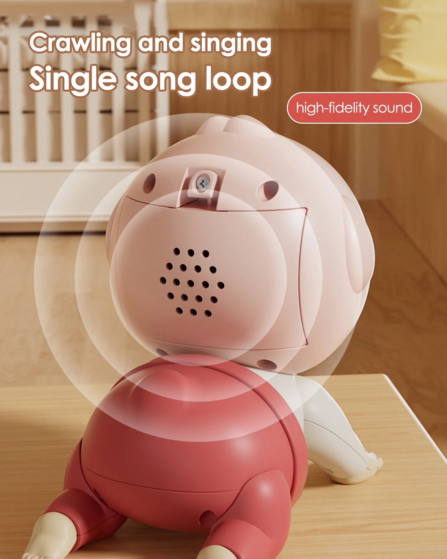 Jessruly® Jouet interactif rampant avec son – Jouet électrique amusant à marcher et à bouger, jouet éducatif pour l'apprentissage précoce avec musique et mouvement