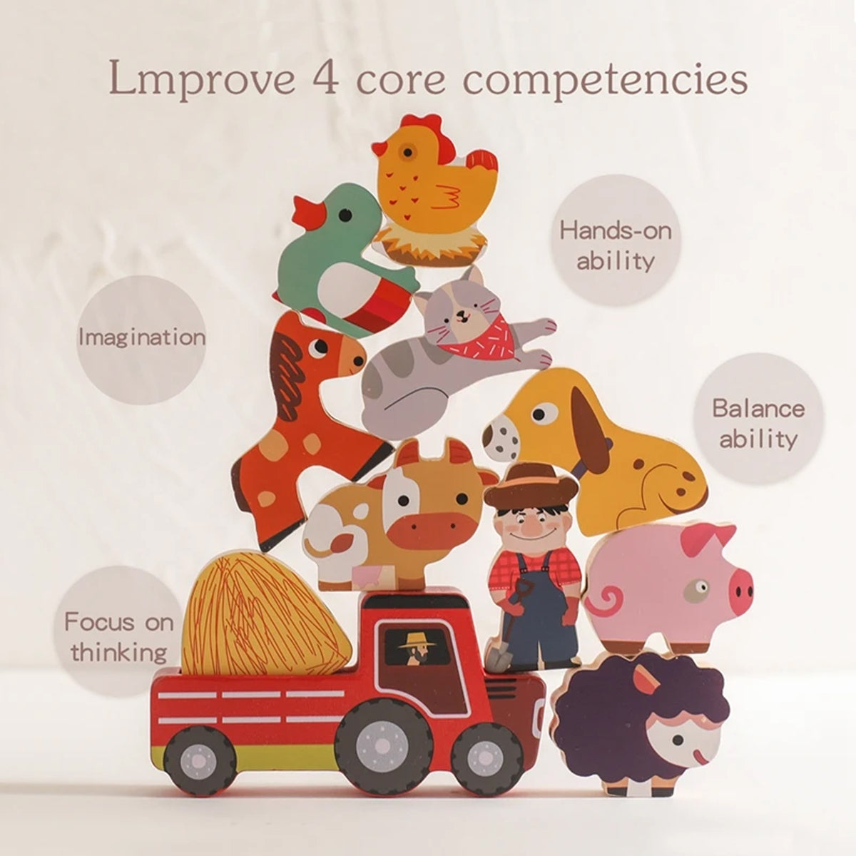 Jessruly® Montessori Wooden Farm Puzzle