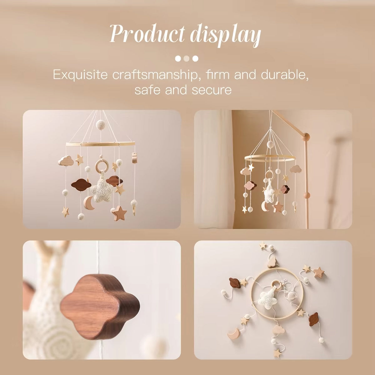 Jessruly® Wooden Bed Bell Crib Mobile