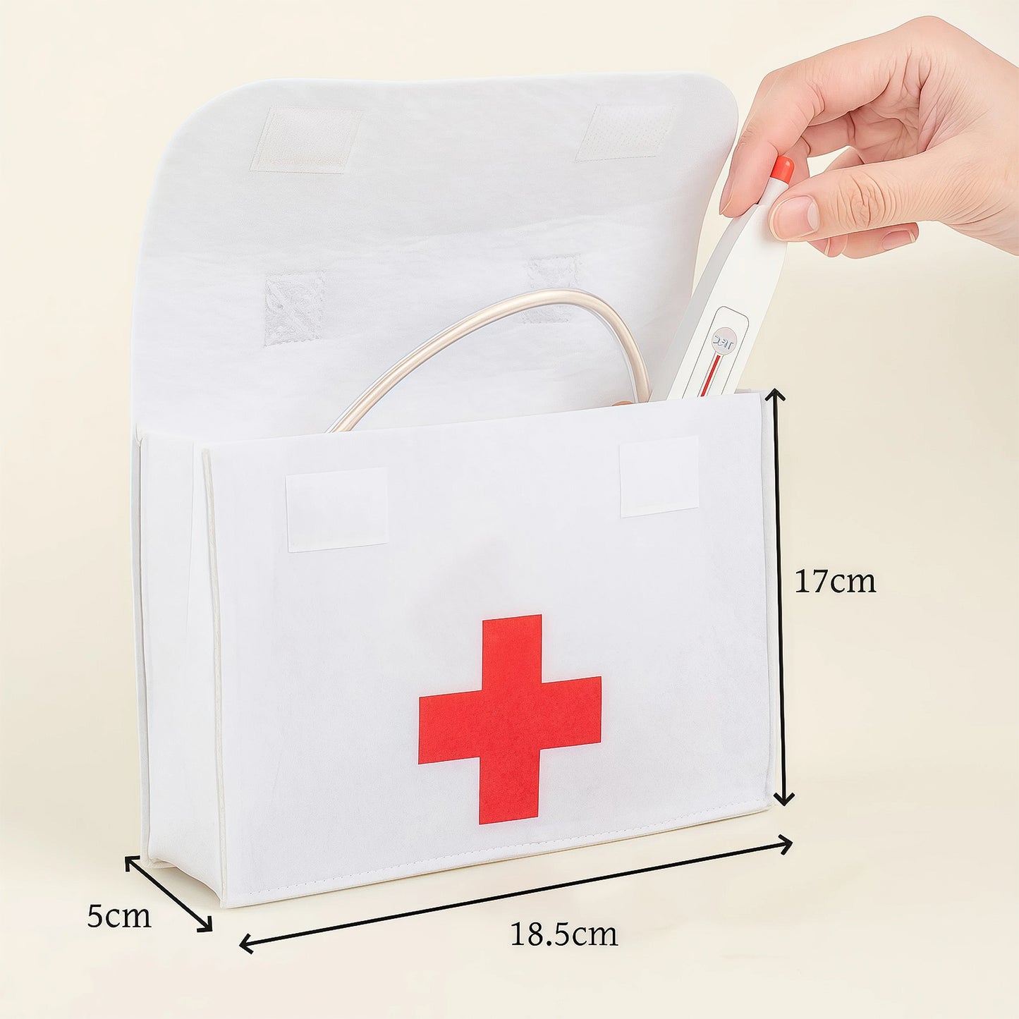 Jessruly® Kit de docteur en bois – Trousse médicale réaliste avec accessoires complets et sac de rangement, jeu de rôle amusant et éducatif