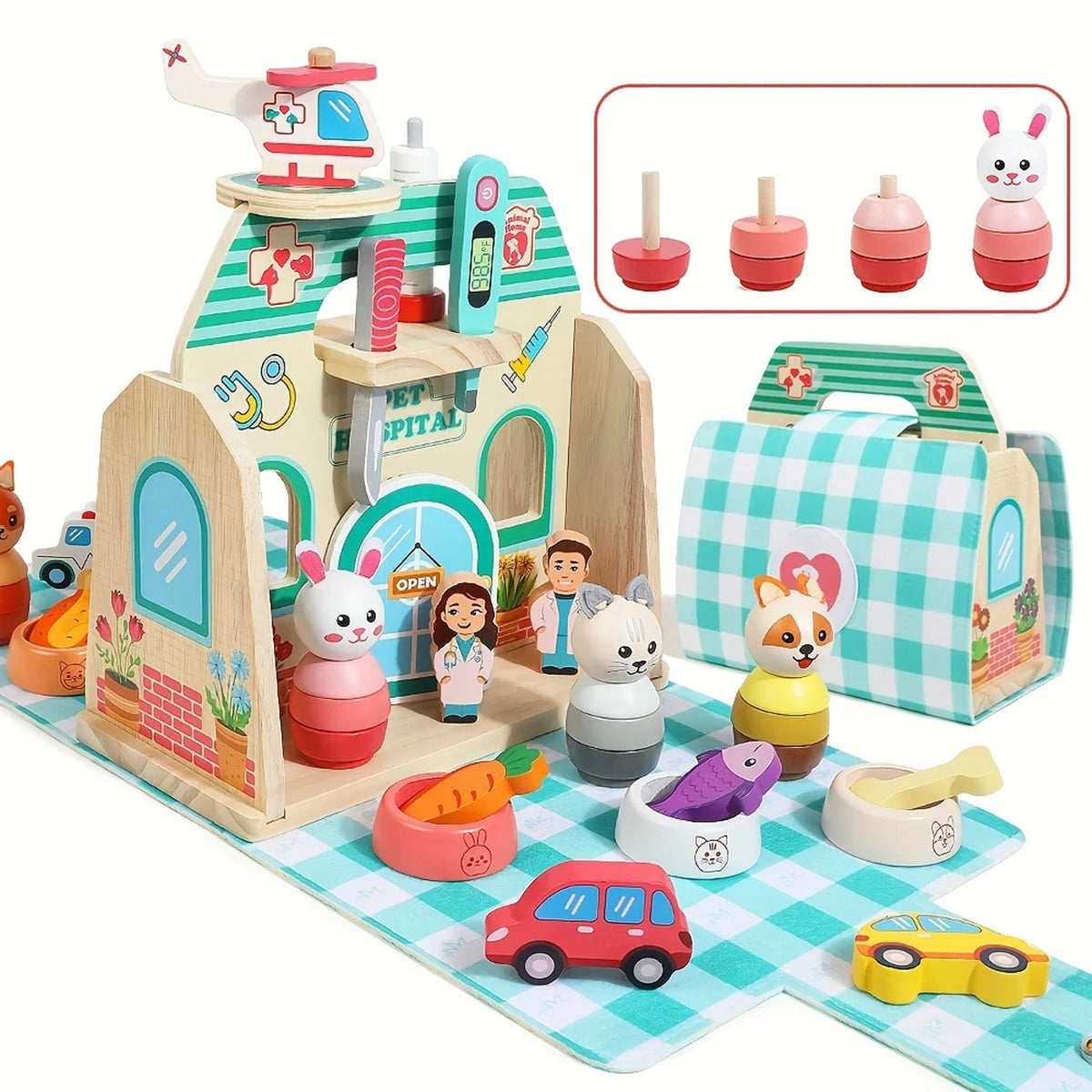 Jessruly® Wooden Shop Pretend Play Set