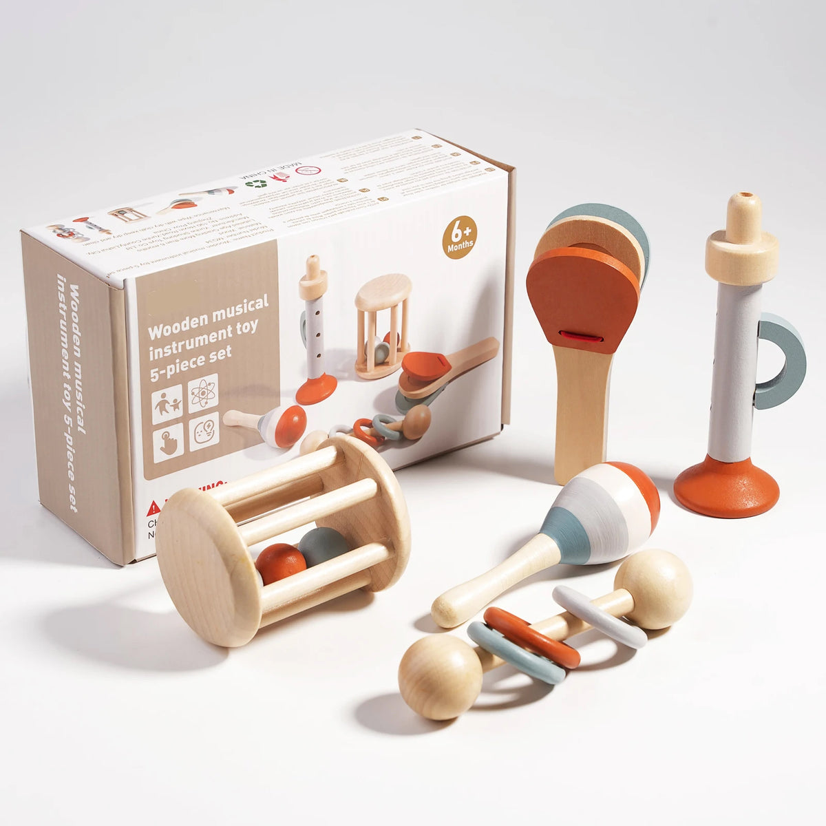 Jessruly® Wooden Musical Rattle Set