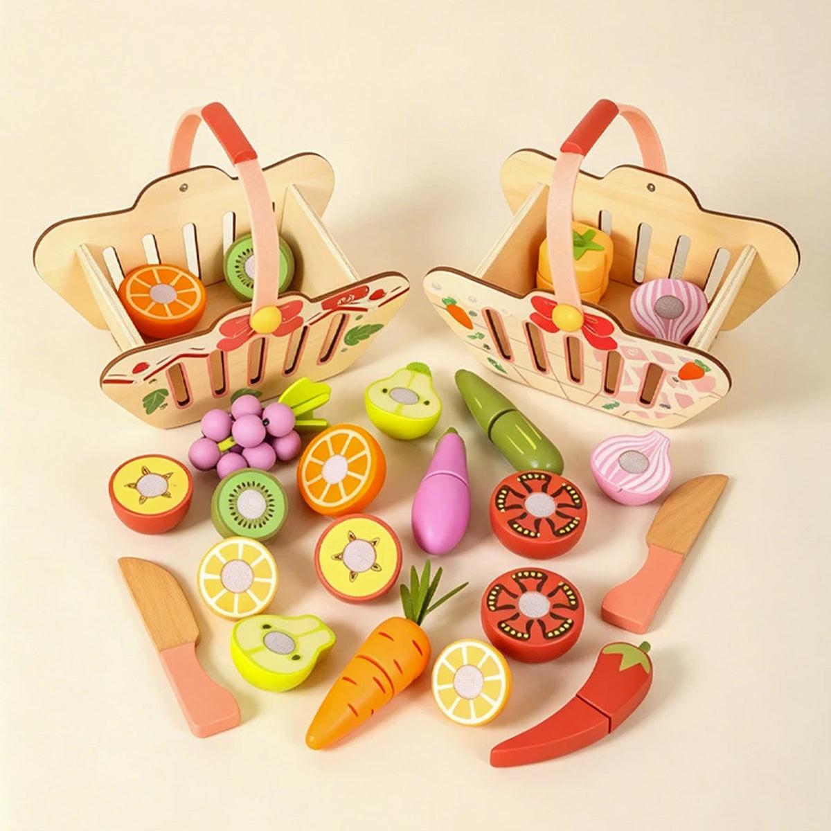 Jessruly® Wooden Cutting Fruit & Vegetable Set