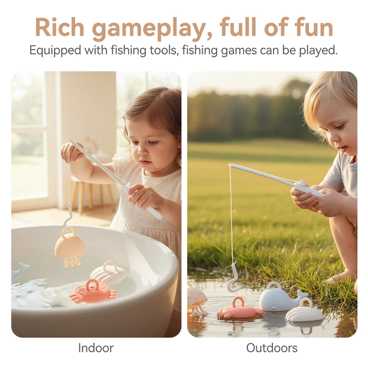 Jessruly® Silicone Fishing Game Bath Toys