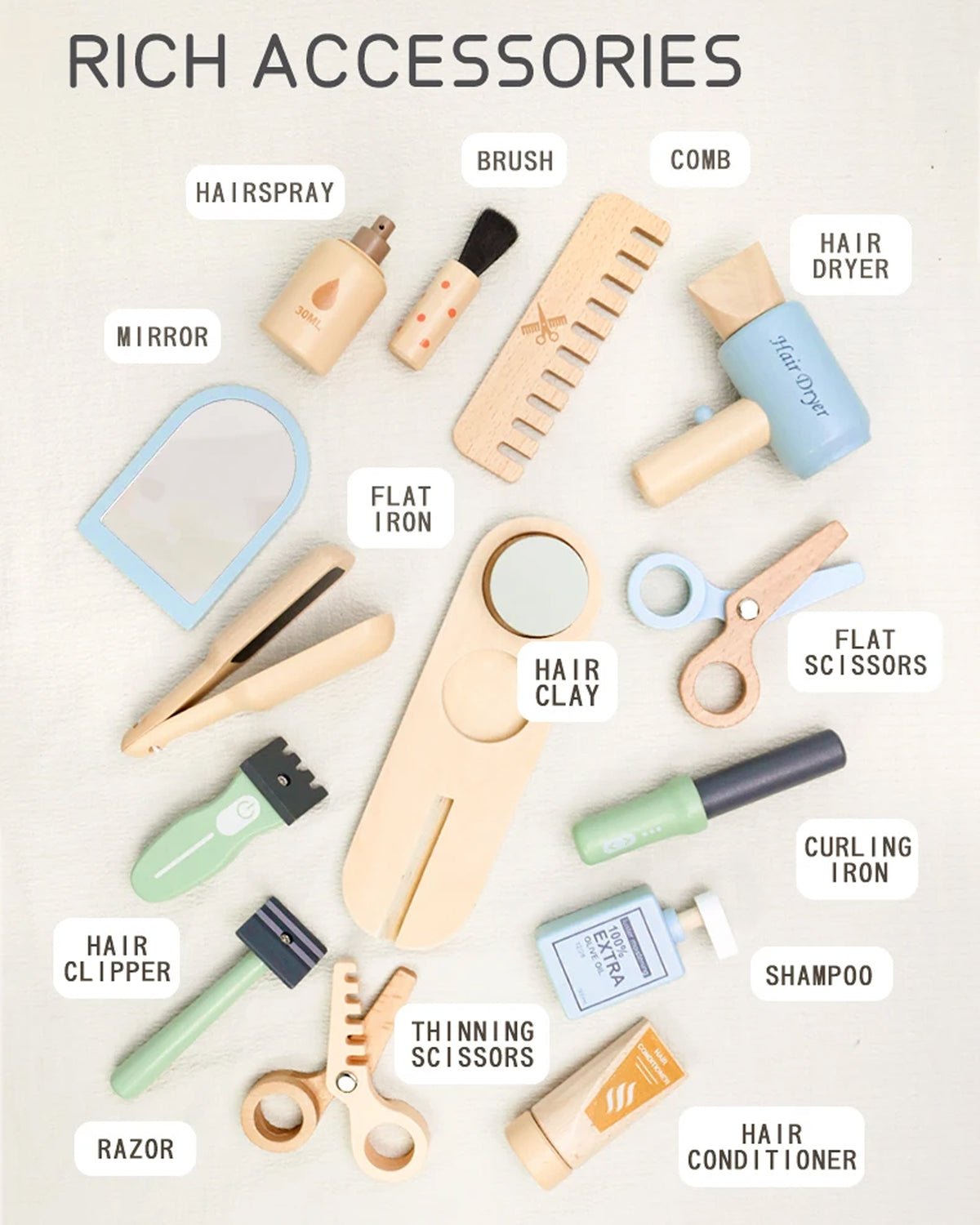 Jessruly® Wooden Beauty Salon Playset