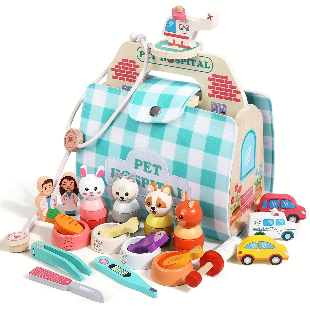 Jessruly® Wooden Shop Pretend Play Set