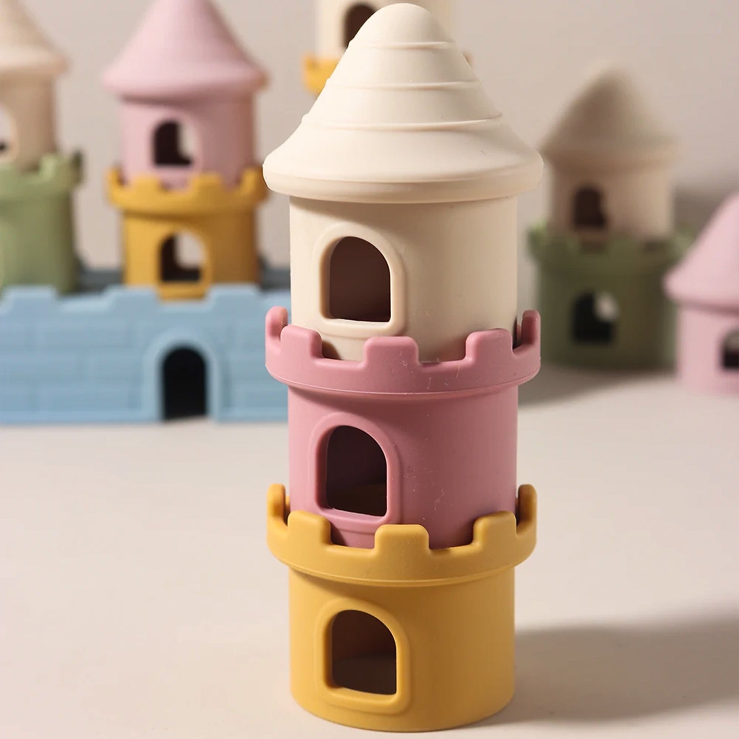 Lot de gobelets empilables en silicone Jessruly® – 8 jouets doux à empiler et à mordiller pour le jeu sensoriel, sans BPA et à mâcher