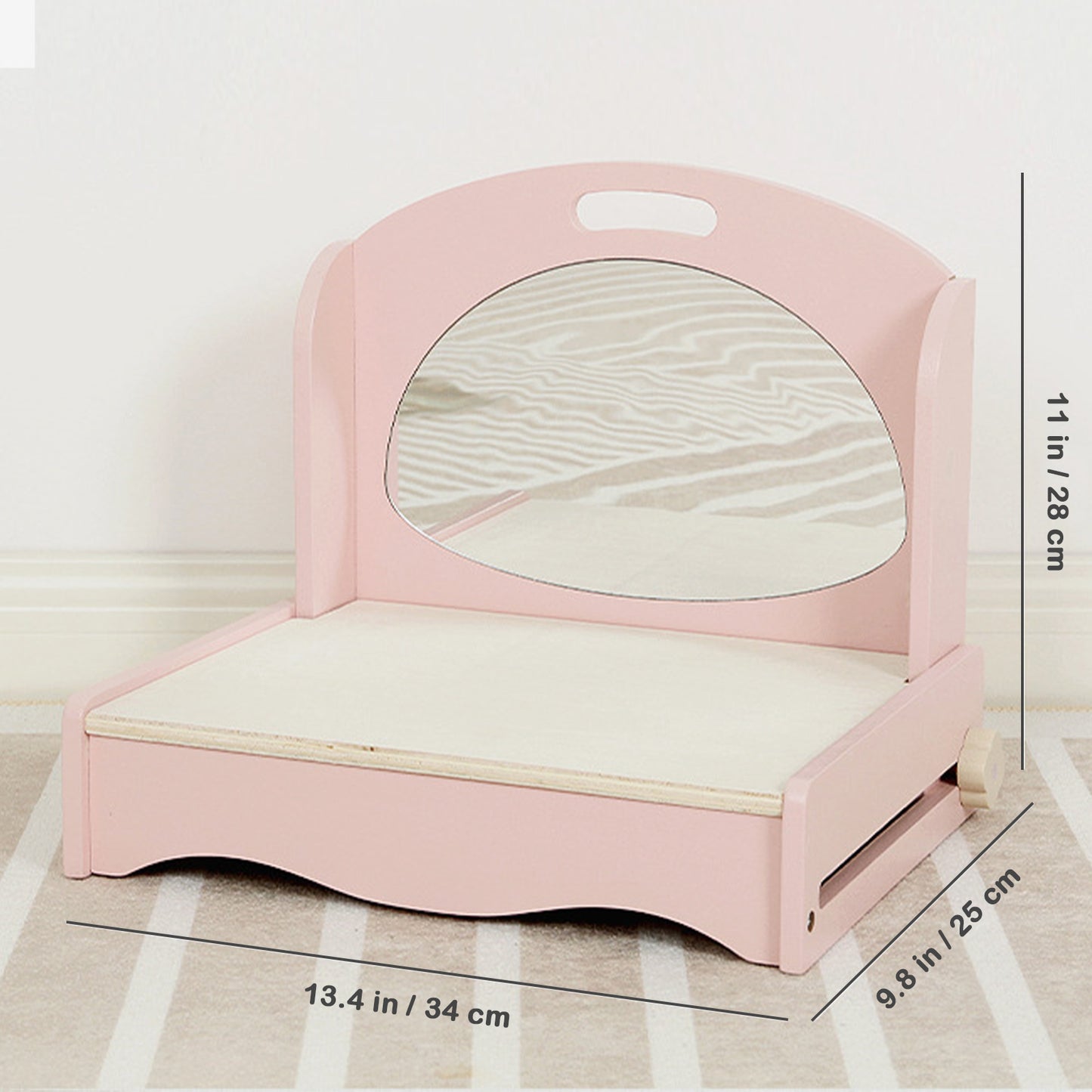 Jessruly® Wooden Makeup Play Set – Pretend Vanity Studio with Realistic Accessories, Creative Dress-Up Role-Play & Imaginative Pretend Play Kit