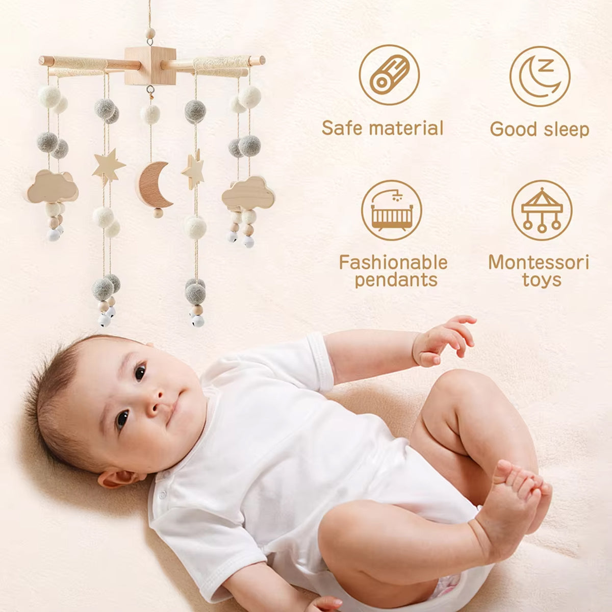 Jessruly® Baby Crib Nursery Mobile Star Moon