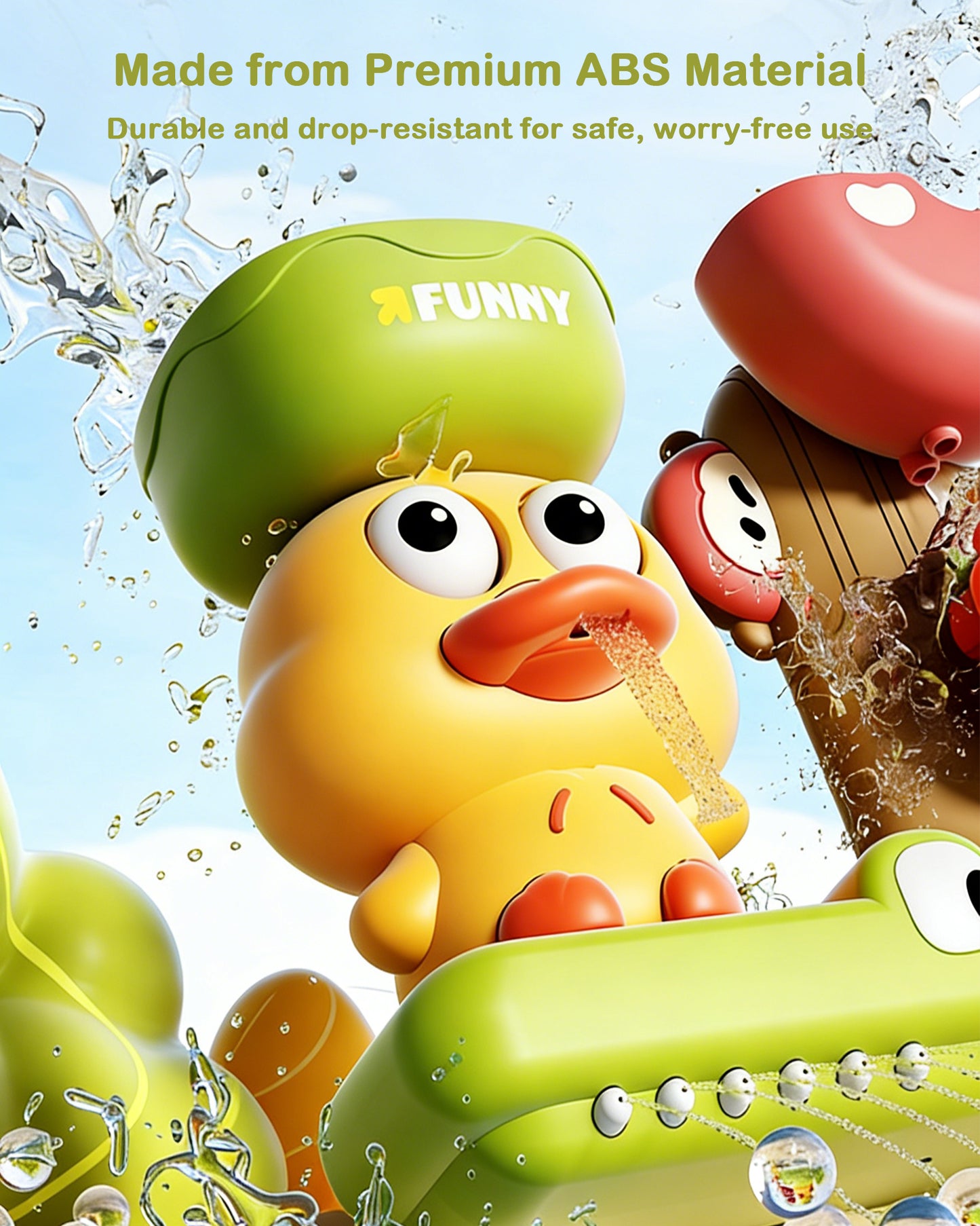 Jouets de bain Jessruly® Canard – Ensemble de jeux d'eau amusants pour le bain, jouets de baignoire en plastique ABS sans moisissure avec bords lisses et sûrs