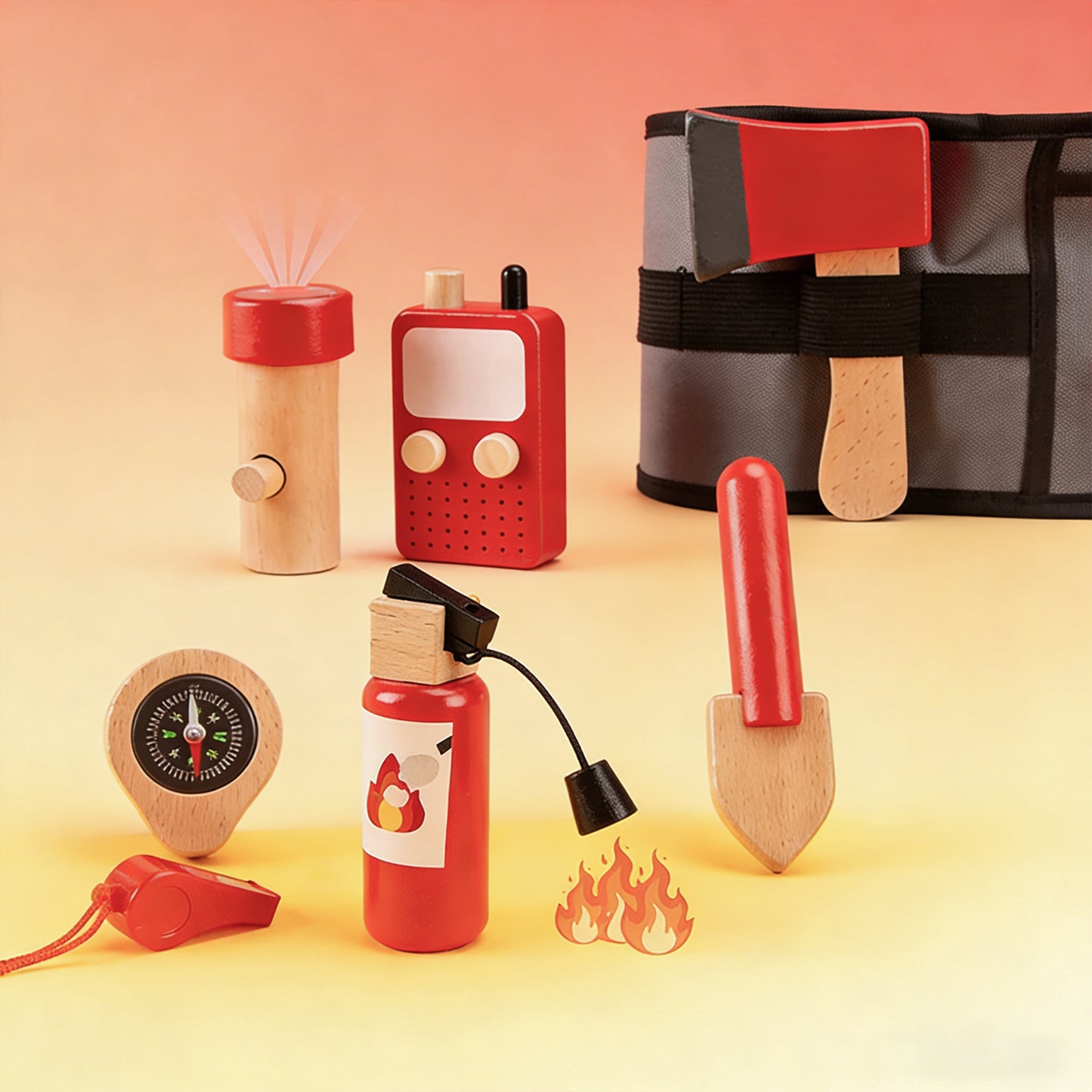 Jessruly® Firefighter Play Belt Set – Premium Rescue Pretend Play Kit with Adjustable Belt, Realistic Firefighter Tools for Imaginative Role-Play & Skill Development