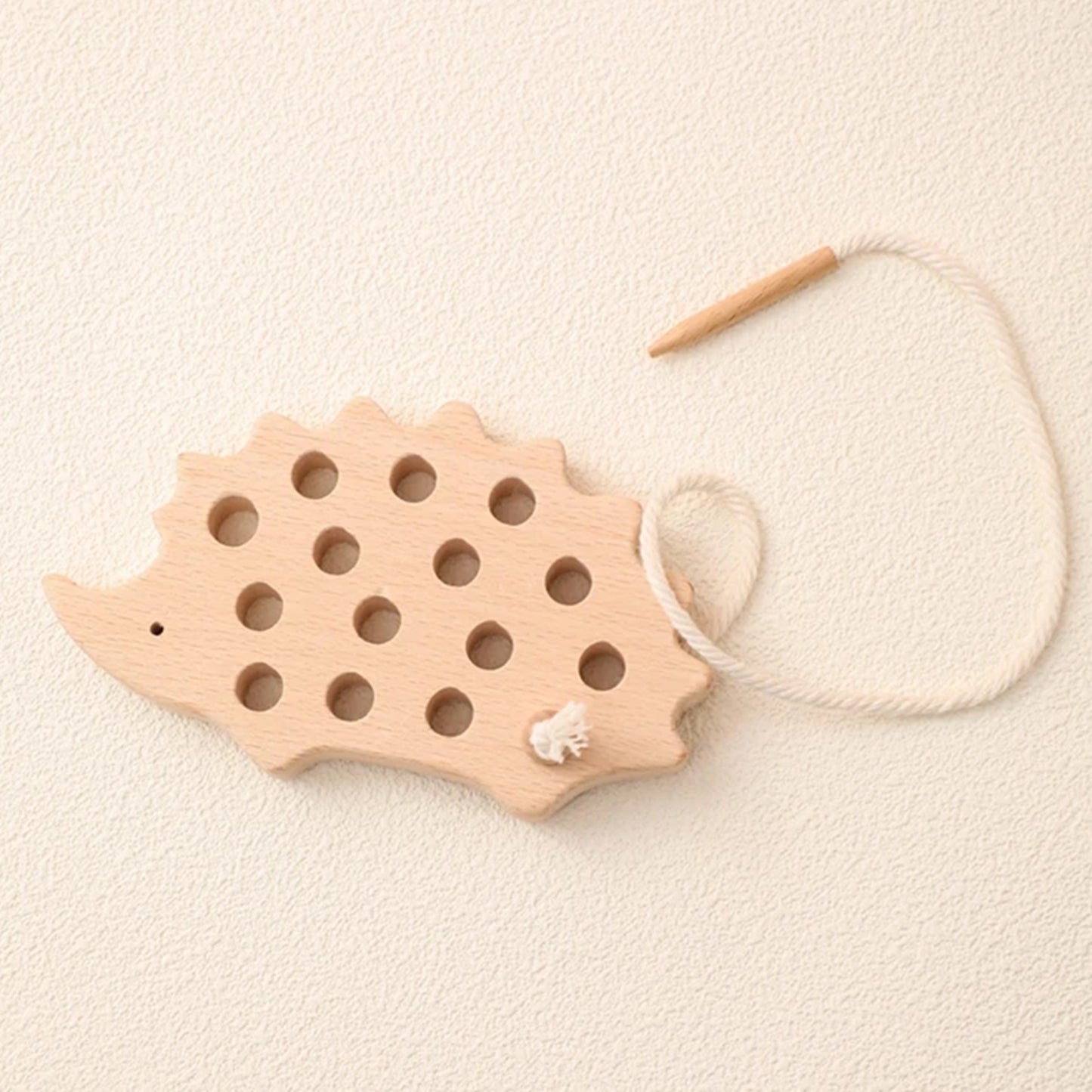 Jessruly® Wooden Busy Board – Open-Ended Montessori Lacing Toy with Beech Wood Beads & Activity Board Parts for Early Learning & Special Education