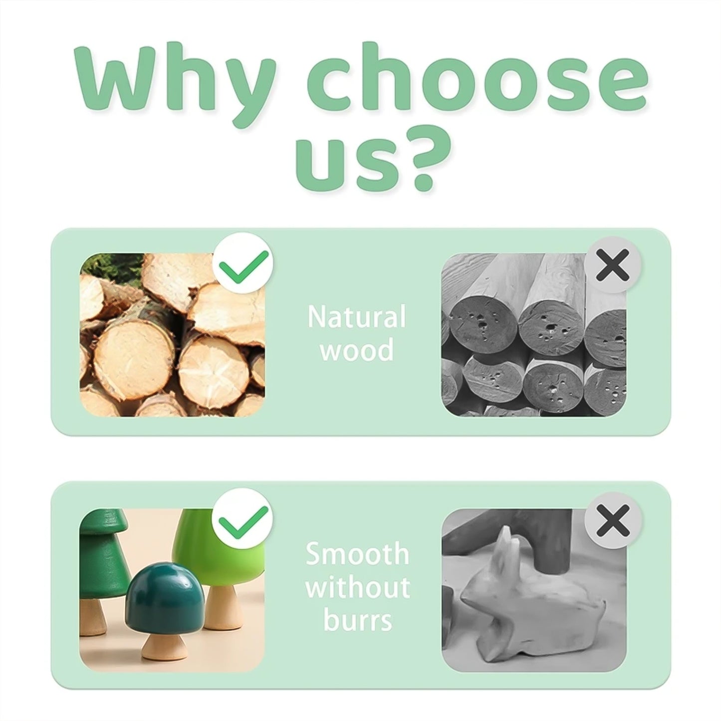 Jessruly® Jouet d'équilibre en bois Waldorf – Jeu d'empilage et de tri d'arbres, jouet d'apprentissage Montessori, arbres empilables sensoriels pour le jeu créatif