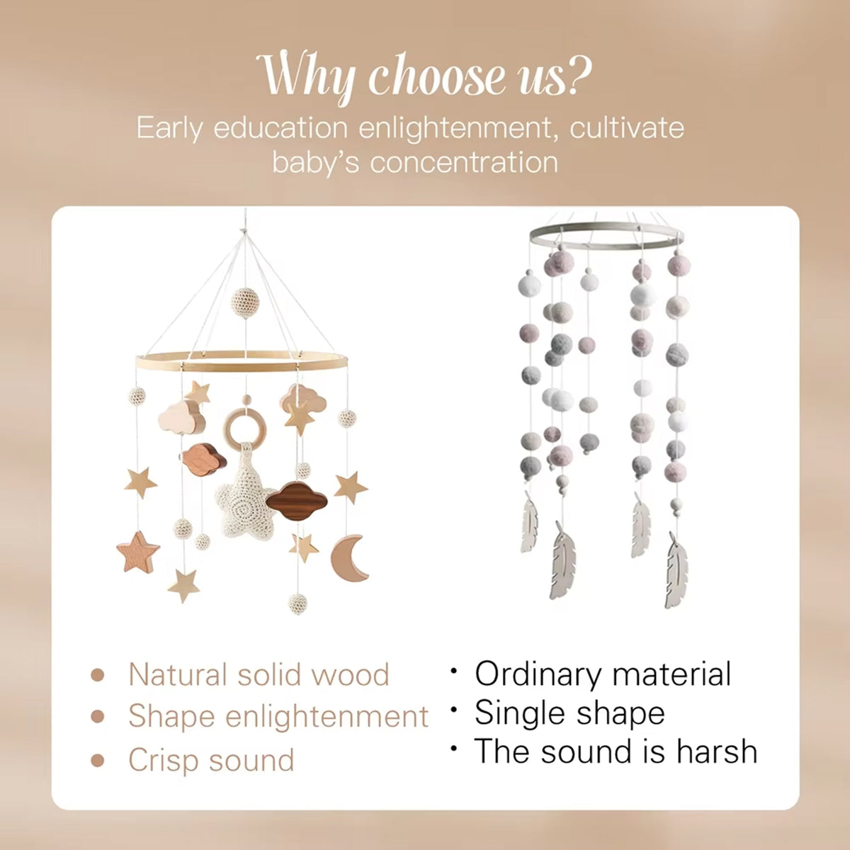 Jessruly® Wooden Bed Bell Crib Mobile