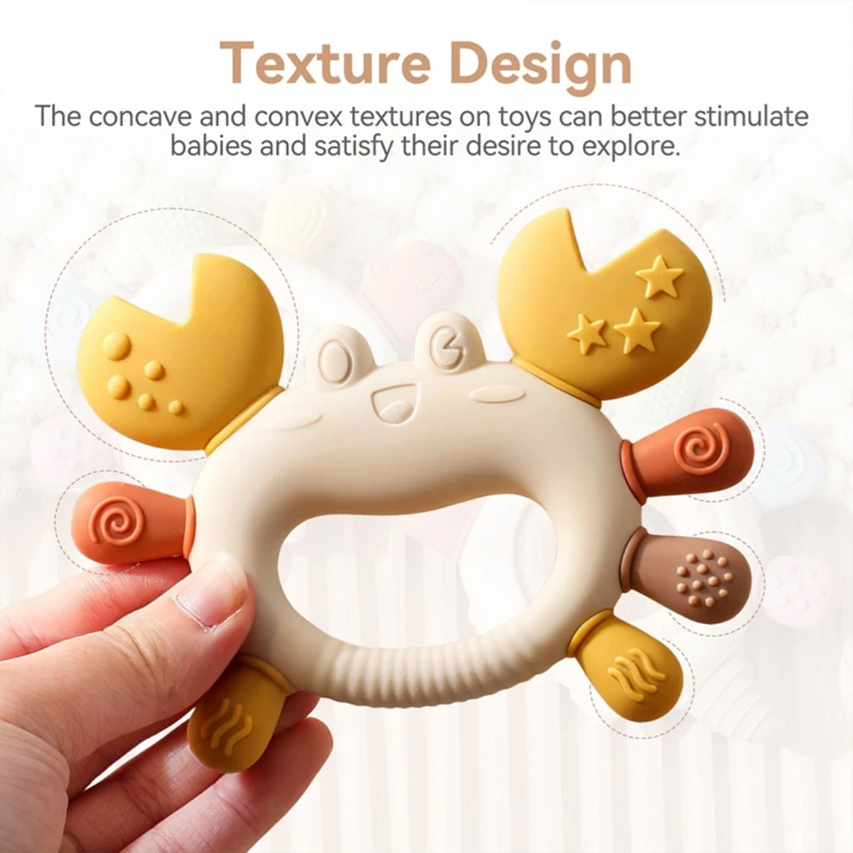 Jessruly® Pacifier Clip & Silicone Teething Ring Set