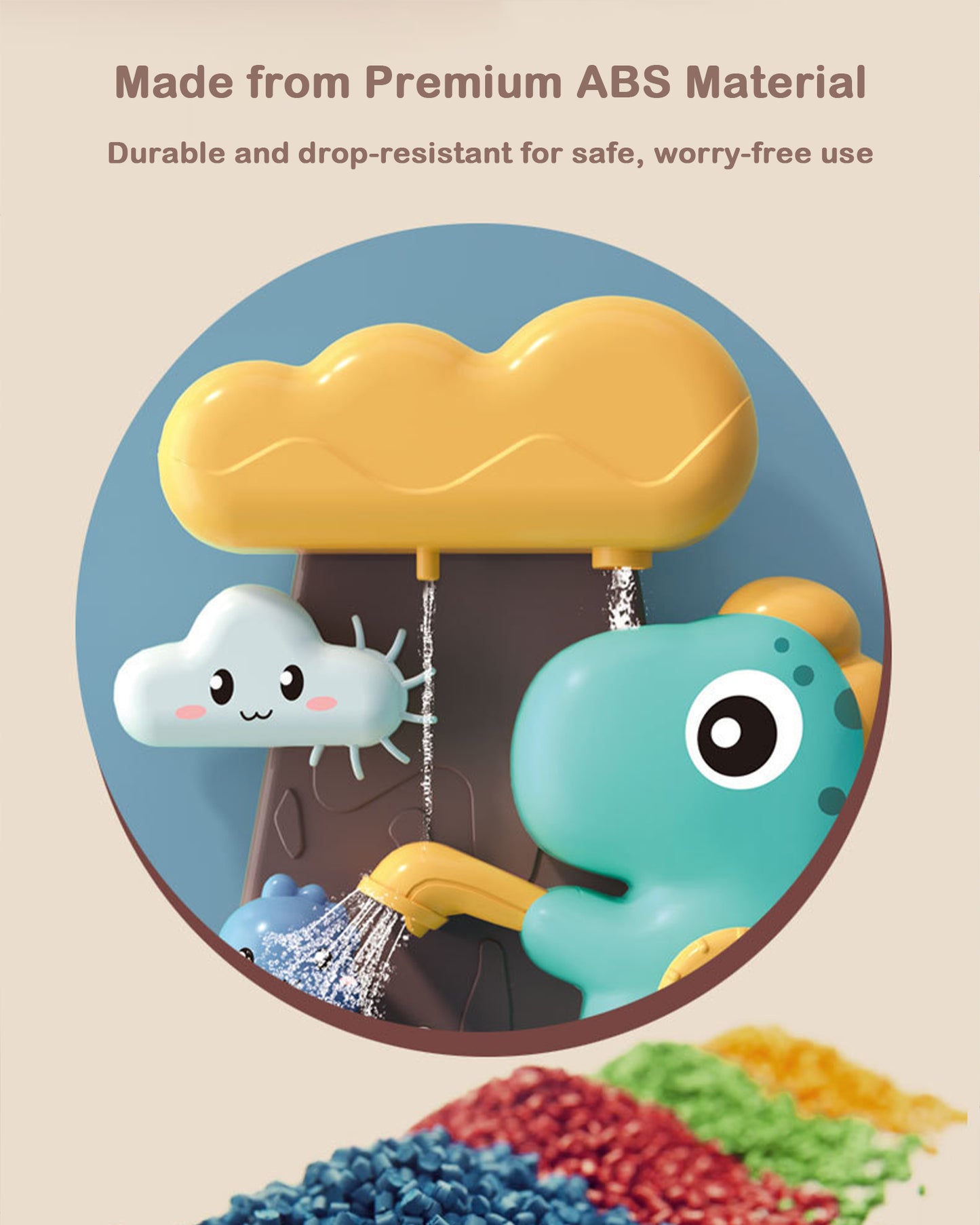 Jessruly® Jouets de bain dinosaure – Ensemble de jeux aquatiques amusants pour le bain, jouets de baignoire en plastique ABS sans moisissure avec des bords lisses et sûrs