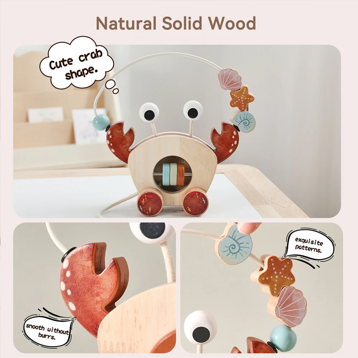 Jessruly® Wooden Crab Pull Toy