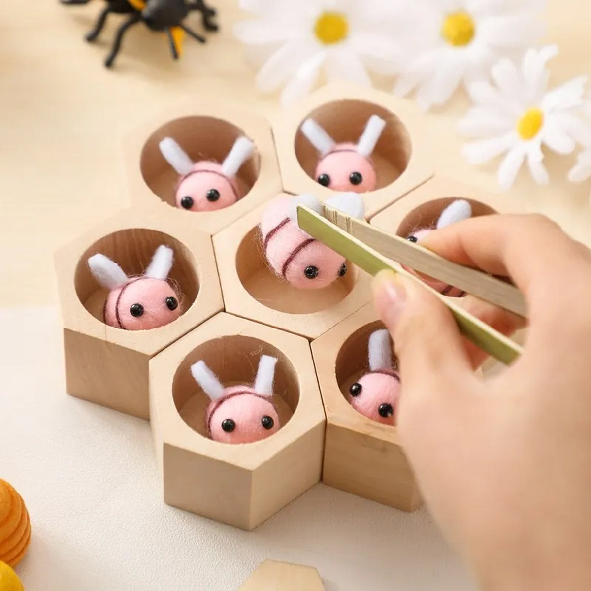 Jessruly® Wooden Bee Hive Game Sorting and Stacking