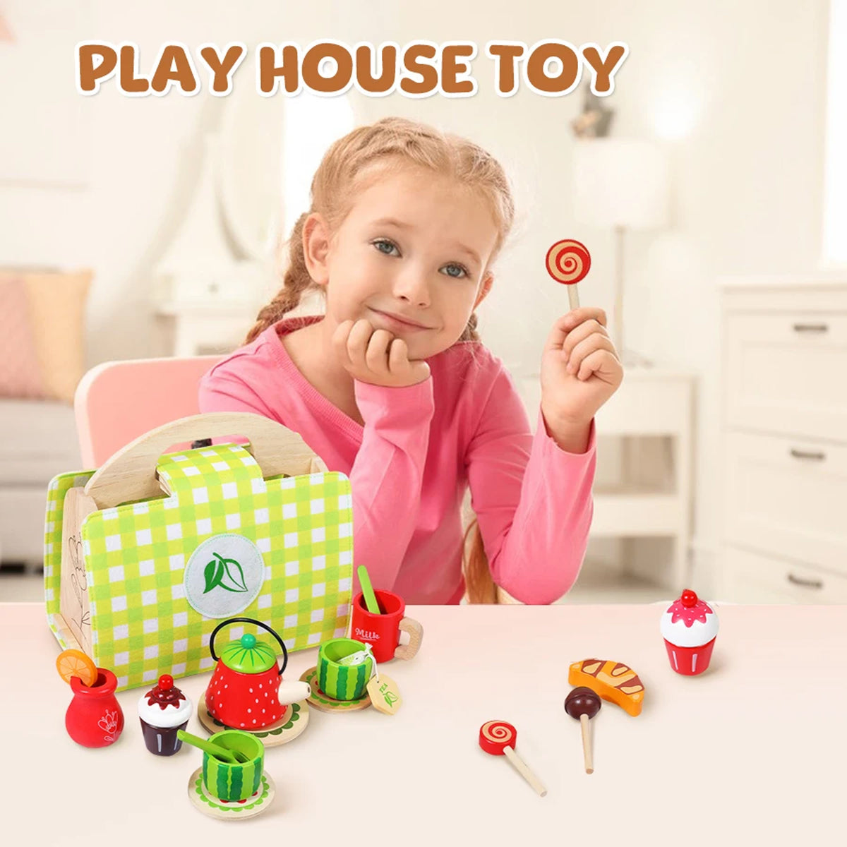 Jessruly® Wooden Shop Pretend Play Set