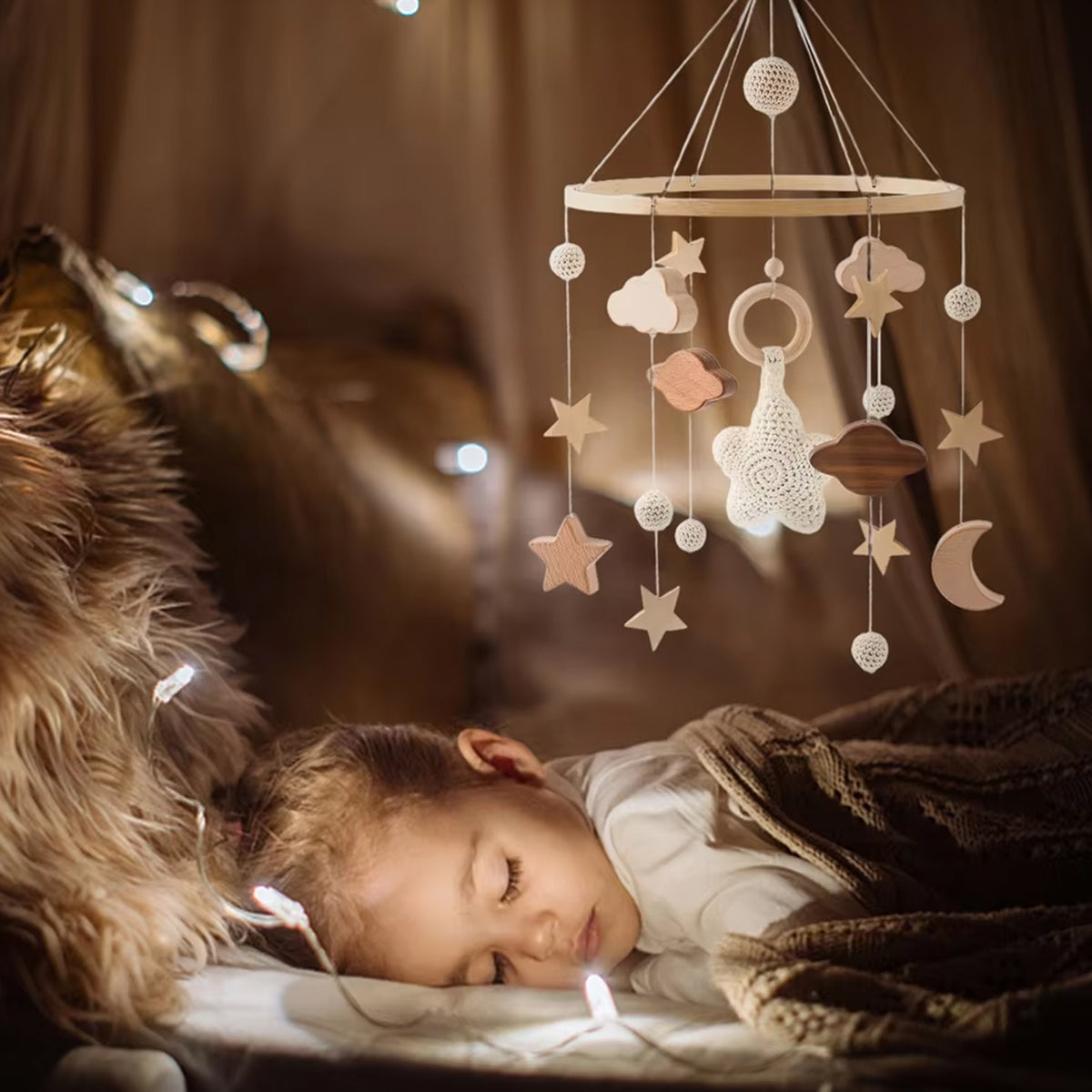 Jessruly® Wooden Bed Bell Crib Mobile