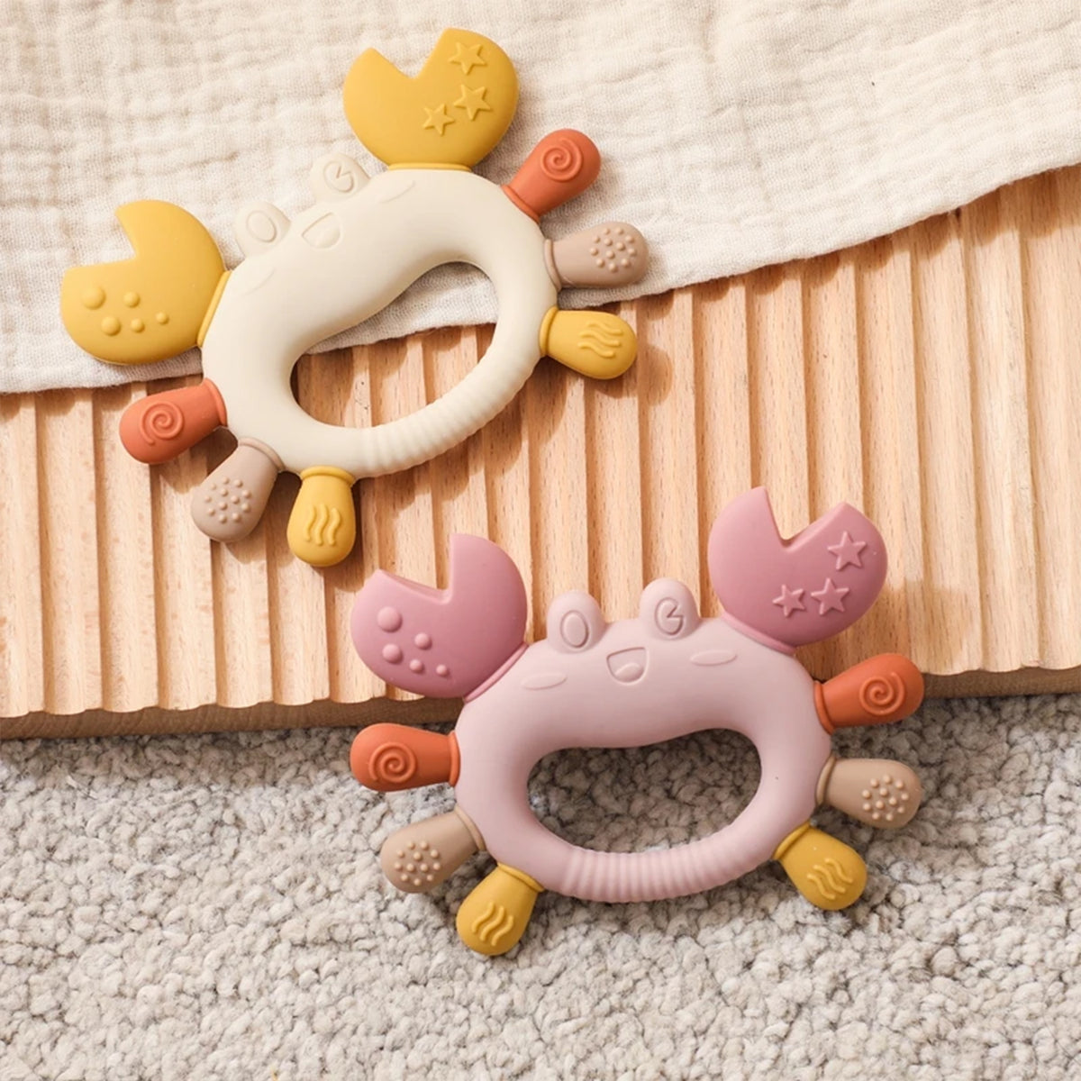Jessruly® Pacifier Clip & Silicone Teething Ring Set