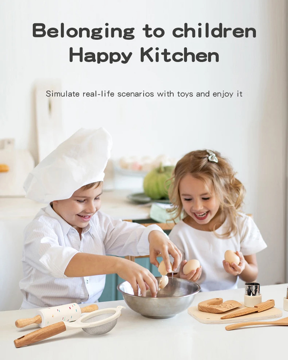 Jessruly® Wooden Kids Safe Knife & Baking Set