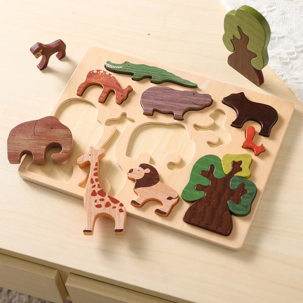 Jessruly® Forest Animals Jigsaw Puzzle Board with Pegs