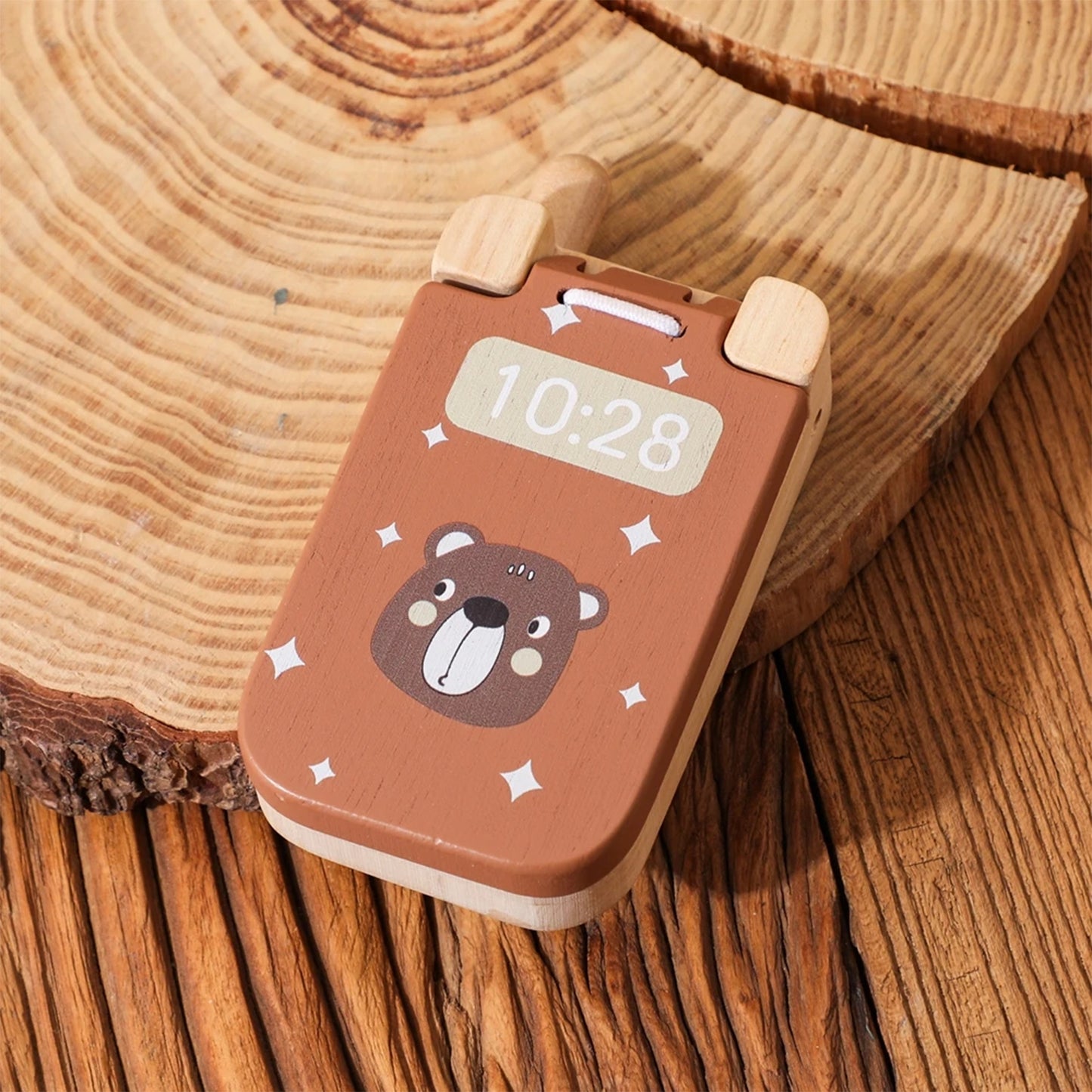 Téléphone à clapet Jessruly® – Téléphone de jeu interactif avec miroir, touches d'apprentissage Montessori et design sensoriel pour le jeu imaginatif