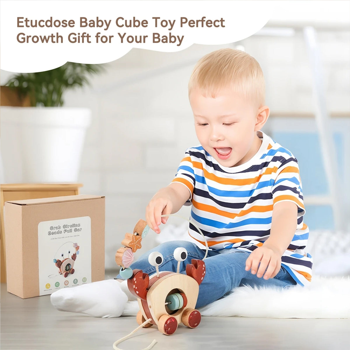Jessruly® Wooden Crab Pull Toy
