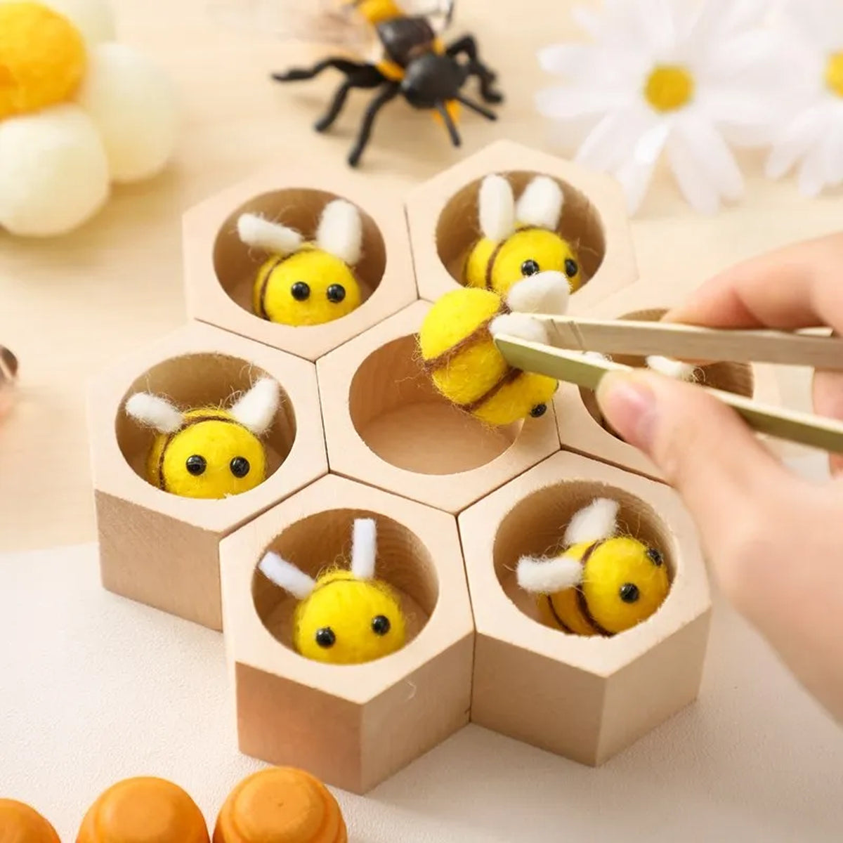 Jessruly® Wooden Bee Hive Game Sorting and Stacking